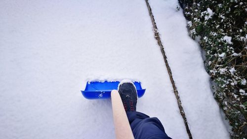 Low section of person in snow