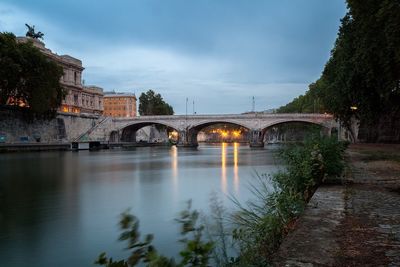 Bridge over river in city