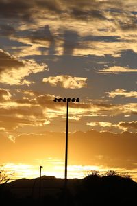 Low angle view of silhouette dramatic sky during sunset