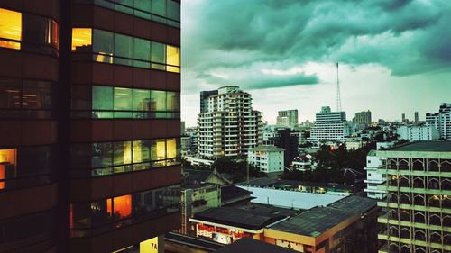 Modern cityscape against sky