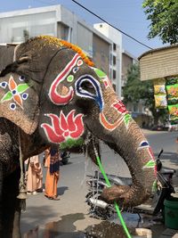 Close-up of elephant sculpture