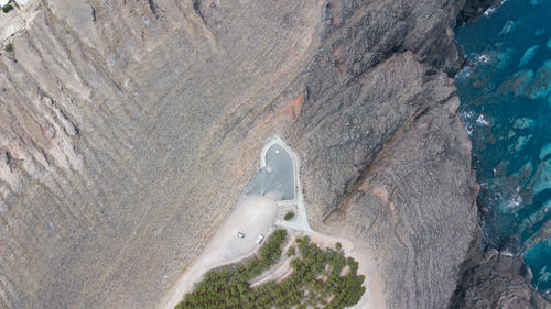 High angle view of rock formations