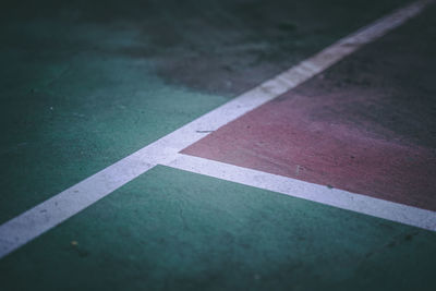 High angle view of empty road