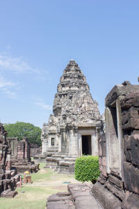 View of temple against clear sky