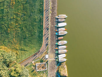 High angle view of beach against sky