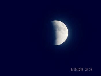 Scenic view of moon against sky at night