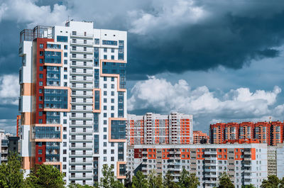 Low angle view of buildings against sky