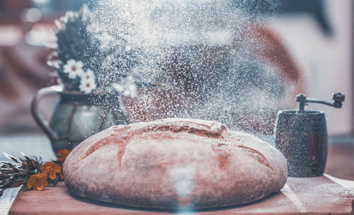 Close-up of person preparing food