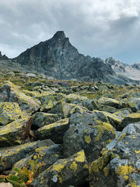 Scenic view of rocky mountains against sky