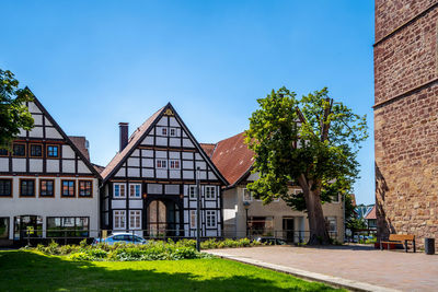 Buildings against blue sky