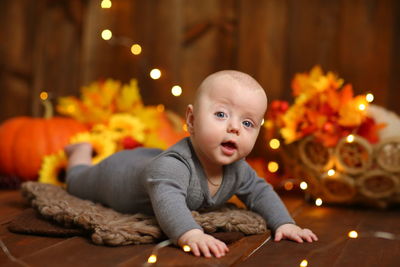 Baby crawling on the floor person