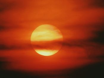 Close-up of moon at sunset