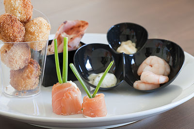 Close-up of food in plate on table