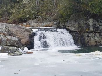 Scenic view of waterfall