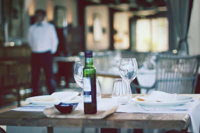 Close-up of place setting