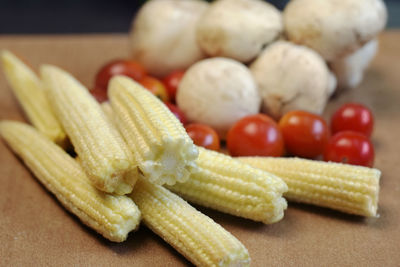 Close-up of vegetables on cutting board