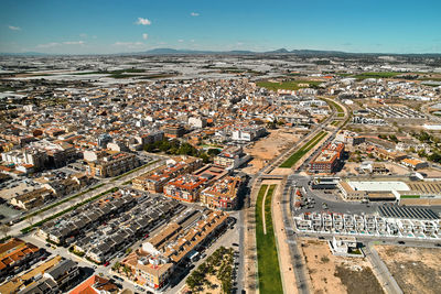 High angle view of cityscape