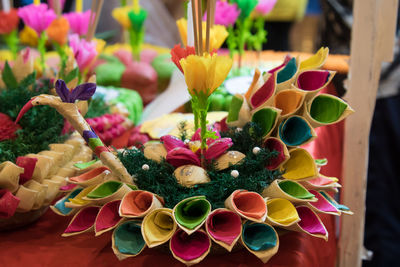 Close-up of multi colored flower bouquet