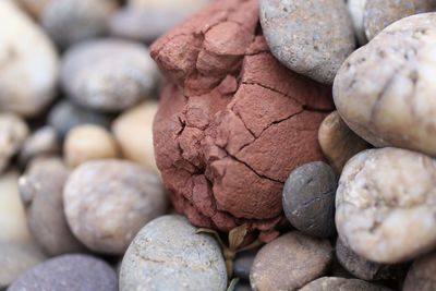 Close-up of stones on pebbles