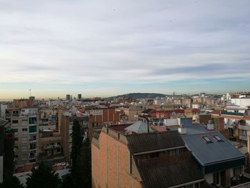 High angle view of cityscape against sky