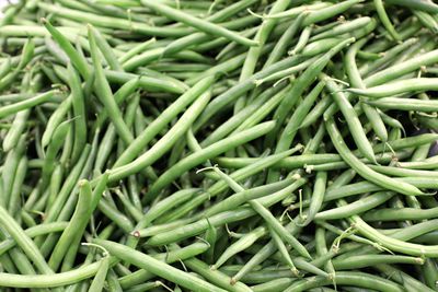Full frame shot of green bean vegetables for sale in market