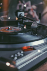 Close-up of turntable