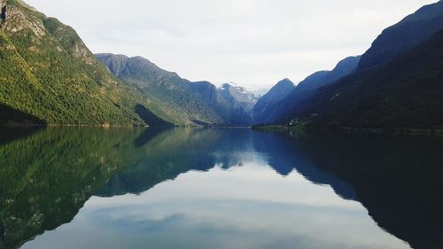 Reflection of mountain in lake