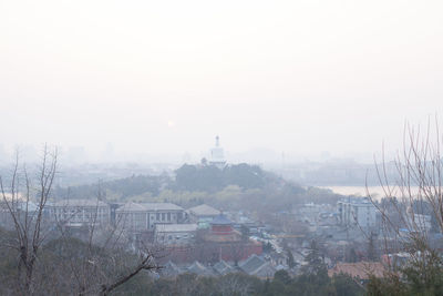 Built structure in foggy weather