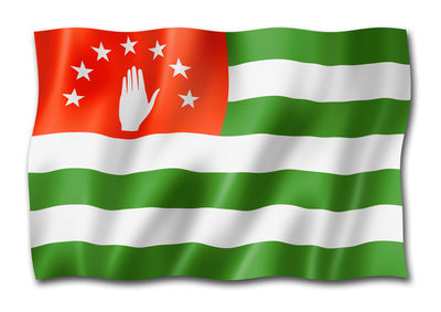 High angle view of flag in white wall