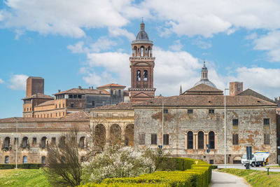  the famous cityscape of mantua from the bridge over the mincio