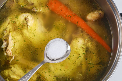 Close-up of soup in bowl