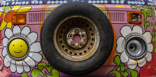 Full frame shot of multi colored wheel