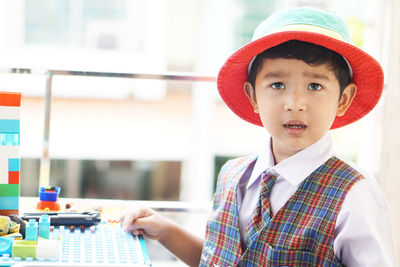 Portrait of boy looking away