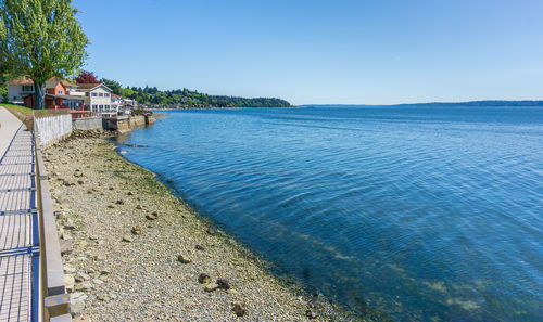 A view of the puget sound with the olympic mountains.