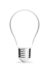 Close-up of light bulb against white background