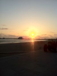 Scenic view of sea at sunset