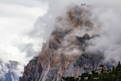 Panoramic view of majestic mountains against sky