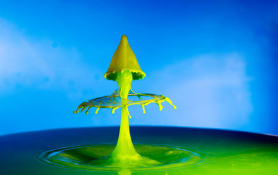 Close-up of swimming pool against blue sky