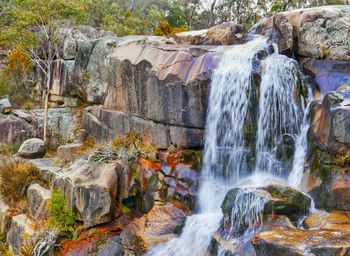 Scenic view of waterfall