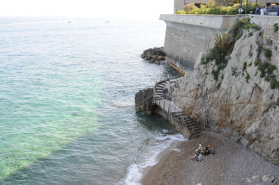 High angle view of beach