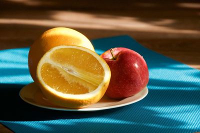 Still life of fruit on a plate