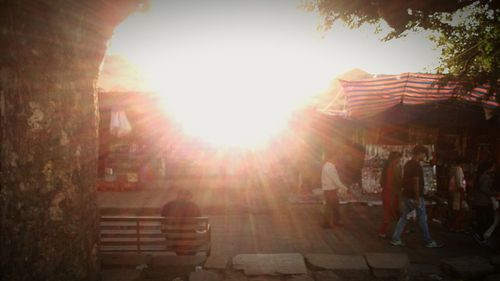 Sun shining through clouds