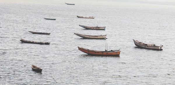 Boats in calm sea