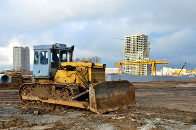 Construction site against sky