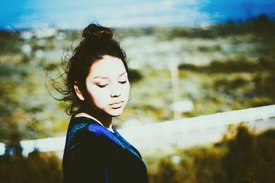 Portrait of young woman