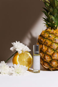 Close-up of pineapple on table