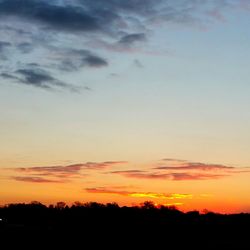 Silhouette of landscape at sunset