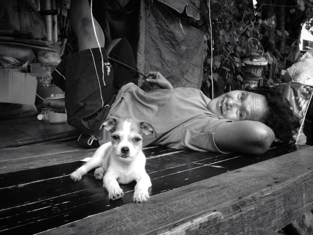 dog, pets, animal themes, one animal, domestic animals, looking at camera, mammal, real people, portrait, dog lead, full length, day, happiness, outdoors, bonding, one person, people