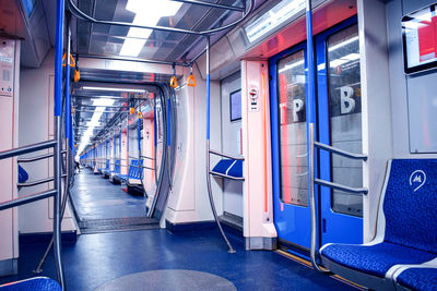 Interior of subway train