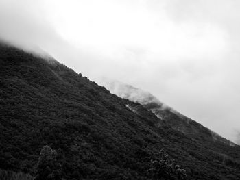 Low angle view of mountain against sky